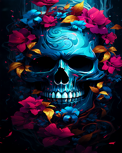 "Blue Skull Bloom"